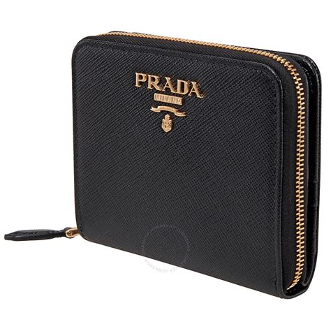 prada black small wallet|prada wallet black woman.